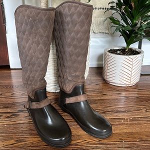 SPERRY TOPSIDERS Brown Waterproof Rubber Boots